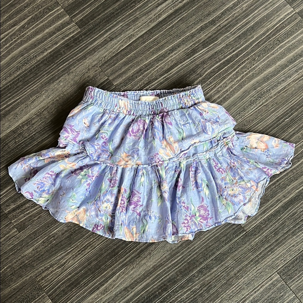 LoveShackFancy Blue Floral Skirt